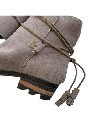 EUC Sorel Leather Farah Waterproof Ankle Boots Taupe Grey Size 8 thumbnail 4