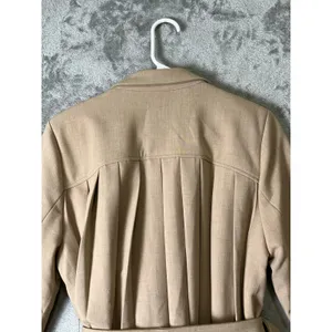 Maeve Pleated Back Belted Blazer Beige Tailored Career Office Jacket Size Small thumbnail 6