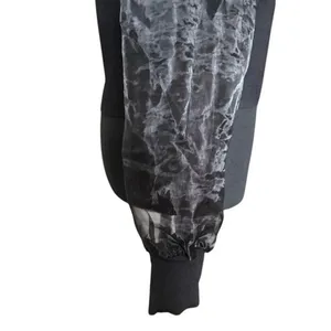 House of Harlow 1960 Black Sheer Sleeve Top Square Neck Knit M thumbnail 5