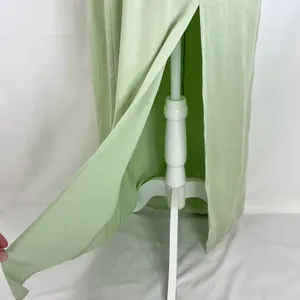 New Topshop Ring Detail Halter Neck Side Slit Maxi Dress Sage Green Size 6 thumbnail 11
