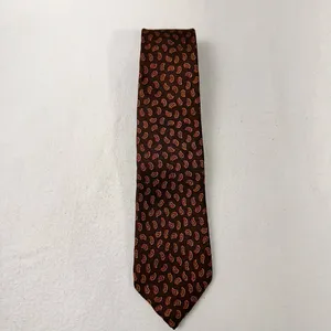 Oscar De La Renta Silk Mens Brown Tie Geometric Necktie Vintage Classic Cravat thumbnail 4
