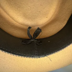 Derringer Unisex Vintage Felt Hat No Size Wool Blend Beige Brown Belt Halloween thumbnail 6