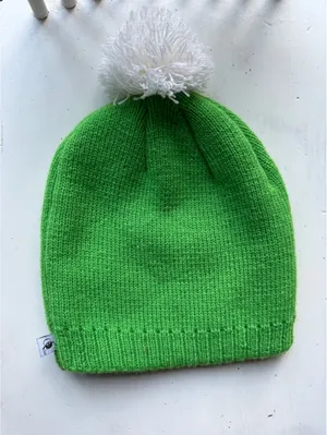 Traditional Craftwear Green Wool Beanie Hat with Sheep Pom Pom thumbnail 2