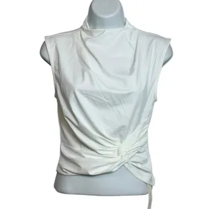 Commense White Twist Front High Neck Sleeveless Top OA260129011 XS NEW thumbnail 2
