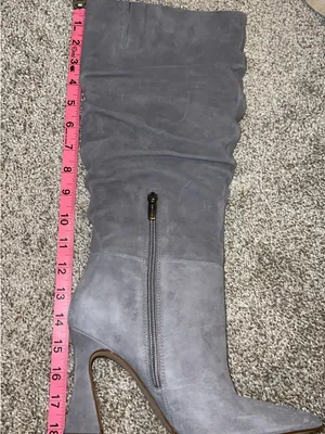 Vince Camuto Women's Grey Suede Knee-High Slouch Boot with Pointed Toe thumbnail 4