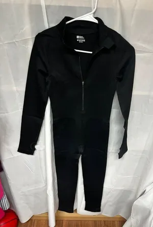 black long sleeve zip up bodysuit Size M thumbnail 1