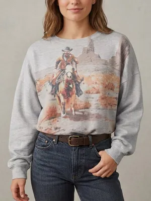 Average Western Top Gray Size L thumbnail 1