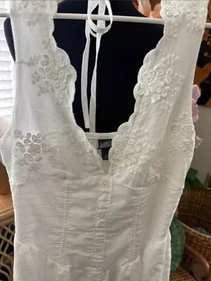 NWT Wild Fable White Boho Garden Cottage Lace Corset Midi Maxi Dress thumbnail 3