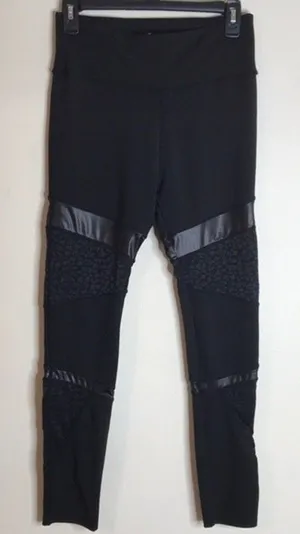 BSP‎ Ladies black athletic workout leggings size large thumbnail 1