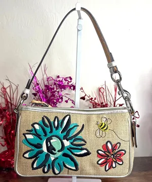 y2k COACH Vintage Bumble Bee Floral Mini Bag Demi thumbnail 1