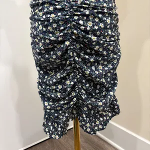 Dress‎ Forum Navy Blue Daisy Ditsy Floral Ruched Ruffle Flounce Mini Dress Small thumbnail 9