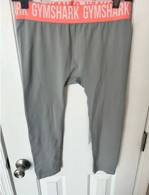 GYMSHARK Women Leggings Large gray Stretch Fit Workout pants leggings thumbnail 1