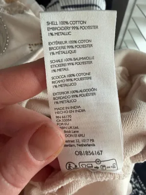 Anthropologie beaded floral embroidered cottage-core romantic sweatshirt XXS thumbnail 8
