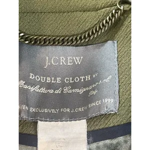 J.Crew Double Cloth Olive Green Wool Blend Coat Jacket Button Front M READ thumbnail 7