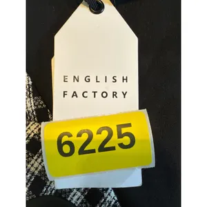 English Factory Check‎ Sleeveless Grommet Mini Dress Black White HN1644D Large thumbnail 8
