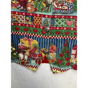 Handmade Vintage Christmas Holiday Vest Santa Patchwork‎ Novelty Womens L thumbnail 6