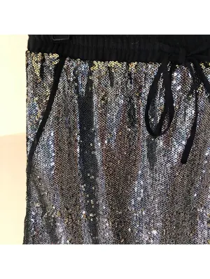 Anthropologie Harlyn NWT Sequin Stretch Waist Mini Skirt Drawstring Size XS thumbnail 5