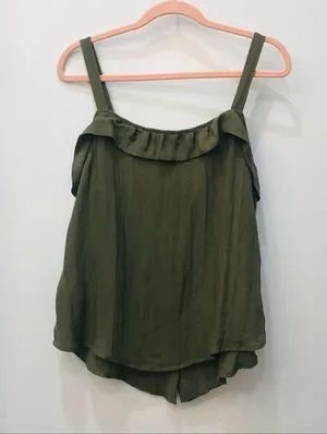 Olive green Hyfve Boutique Boho top sz Med thumbnail 7