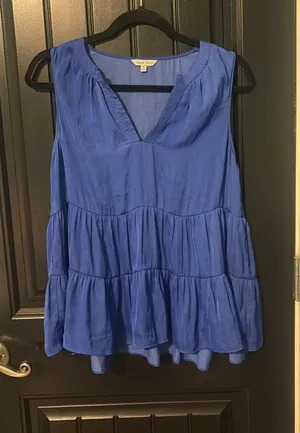 Naked Zebra deep blue top thumbnail 1