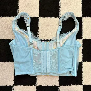 VS Dream Angels Blue Floral Lace Bustier M thumbnail 2