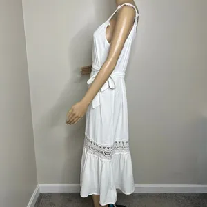 Cupshe White Lace Ruffle Peasant Maxi Dress thumbnail 2