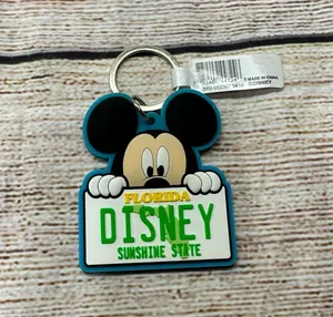 Disney Mickey Keychain Florida license plate plastic NEW thumbnail 1