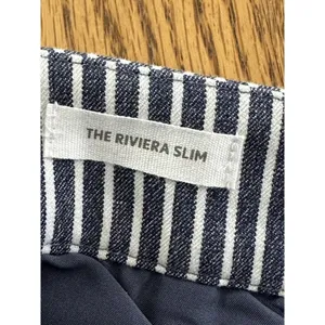 LOFT Women's Blue/White Striped The Riviera Slim Ankle Pants -6 thumbnail 6