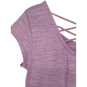 Talbots Soft Drape Jersey Maxi Dress‎ Heathered Lavender Lattice Back Size Large thumbnail 11