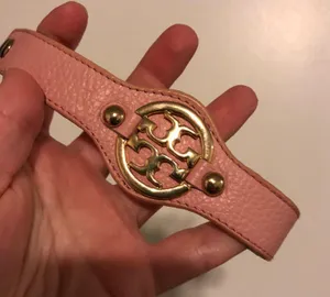 Tory Burch Vintage Y2k  Leather Style Pink Cuff thumbnail 1