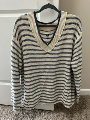 American Eagle Striped Oversized Sweater thumbnail 1