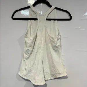 Lululemon White Ribbed Racerback Tank Top‎ thumbnail 4