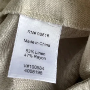Coldwater Creek Light Beige Linen Pants thumbnail 5