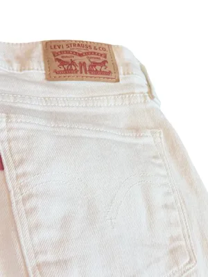 Levi's White Denim Jeans Classic Straight Casual Everyday Pants Size 28 Women's thumbnail 7