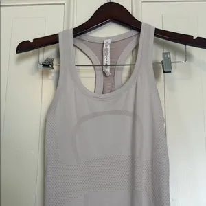 Lululemon White and pink Sleeveless Fitted Backless Tank Top thumbnail 3