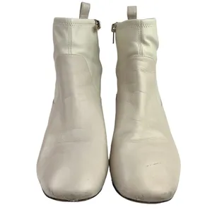 Coach Nala Chalk White Leather Zip Up Block Heel Western Ankle Boots Booties 10 thumbnail 2