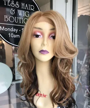 Lacefront middle Part Blonde Brown ombré New Wig thumbnail 1