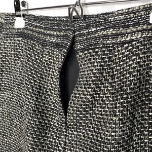 LOFT Petites Tweed Mini Skirt Double Front Patch Pockets Sparkly 8P Black White thumbnail 9