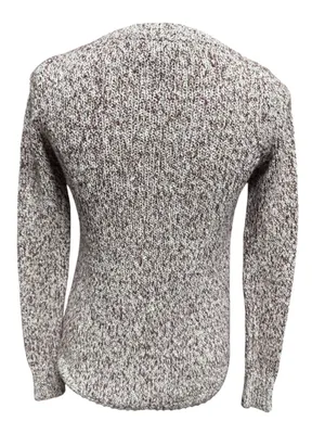 LOFT Marled Knit Crewneck Sweater Women's XS Brown Cream Cotton Blend thumbnail 2