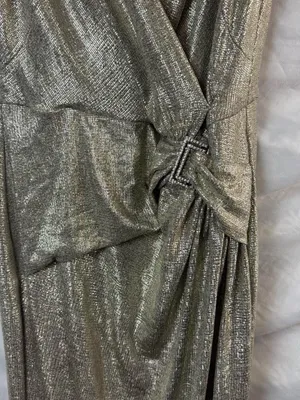 Lauren Ralph Lauren Gold Metallic Evening Gown / Arlenis metallized evening dres thumbnail 8