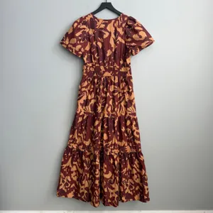 Anthropologie Somerset Maxi Dress in Copper Floral Print Size Small thumbnail 11