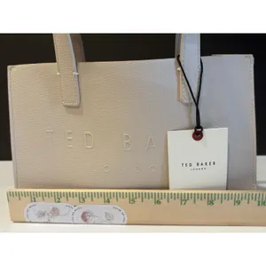 Ted Baker Icon small tote bag in a cream-colored, structured material. thumbnail 5