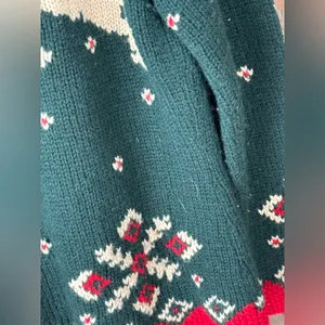 Vintage Ralph Lauren Hand Knit Wool Fur Collar Reindeer Christmas Sweater zipup thumbnail 12