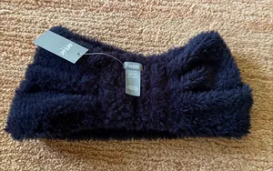 Aerie Plush Fuzzy Twist Headband One Size Navy Blue NWT thumbnail 1