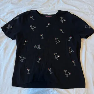 Lily Stanhope Vintage Martini Knit Tee Black Size XL thumbnail 1