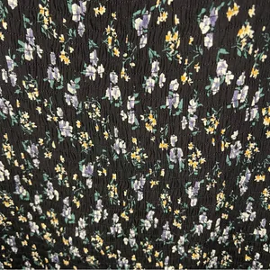Elloh The Grayson Black Ditzy Blue Floral Smocked Puff Sleeve‎ Square Neck Dress thumbnail 6