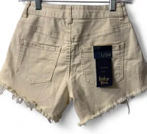 Women’s Indigo Rein Hi Rise Cream Shorts NWT Cream 1/24 Frayed Hem thumbnail 6