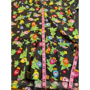 Womens Butter Soft Christmas Holiday Light Blub Medical Scrubs Size XS Uniform thumbnail 6