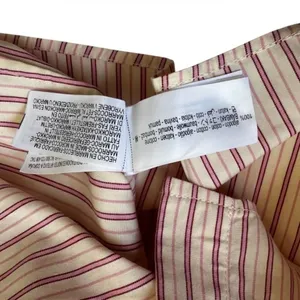 Zara Oversized Striped Button Down Shirt Pink Burgundy Cotton Medium | 0216 thumbnail 5