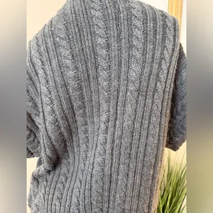 Coldwater Creek Open Drape Cardigan Cable Knit Sweater Gray Size S (8) thumbnail 7