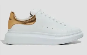Alexander McQueen Metallic Gold & White Oversized Lace Up Sneakers Size 39 thumbnail 1